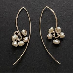 Elegant fresh water pearl  Hook dangle Earrings